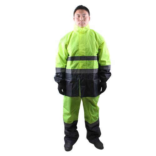 3m r2912荧光黄拼色pvc防水安全警示服反光雨衣分体式雨衣