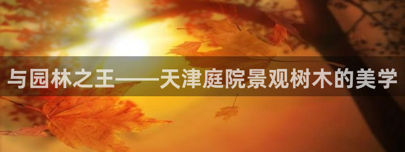 新宝5和新宝gg：与园林之王——天津庭院景观树木的美学